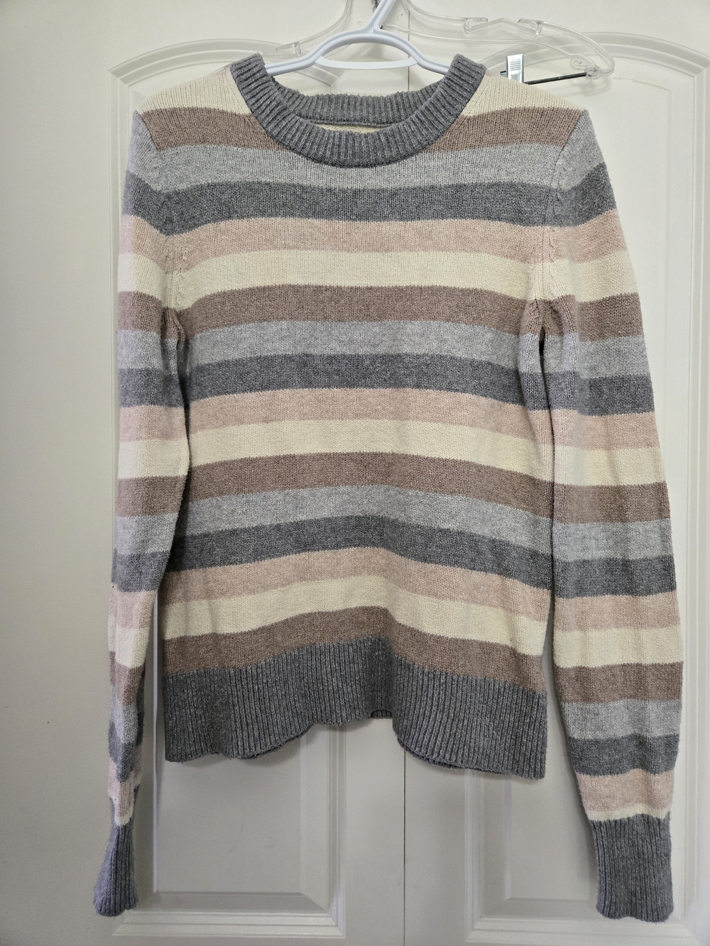 Gap Striped Crewneck Sweater in Neutral Pastels Medium Tall